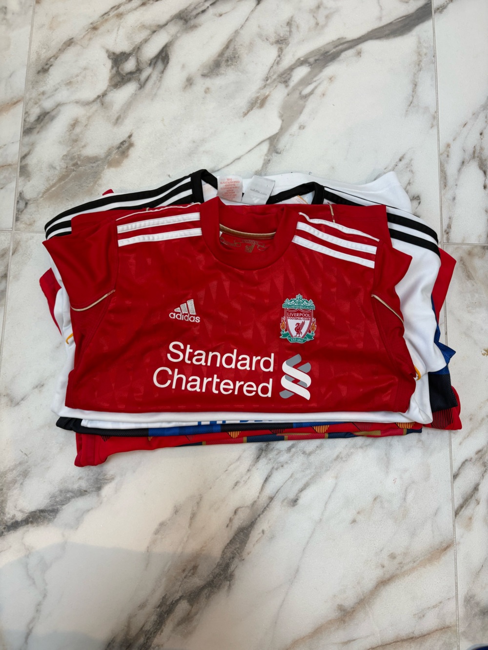 8 Boys Youth Soccer Jersey Bundle Adidas Nike Real Madrid Liverpool Toronto S-L